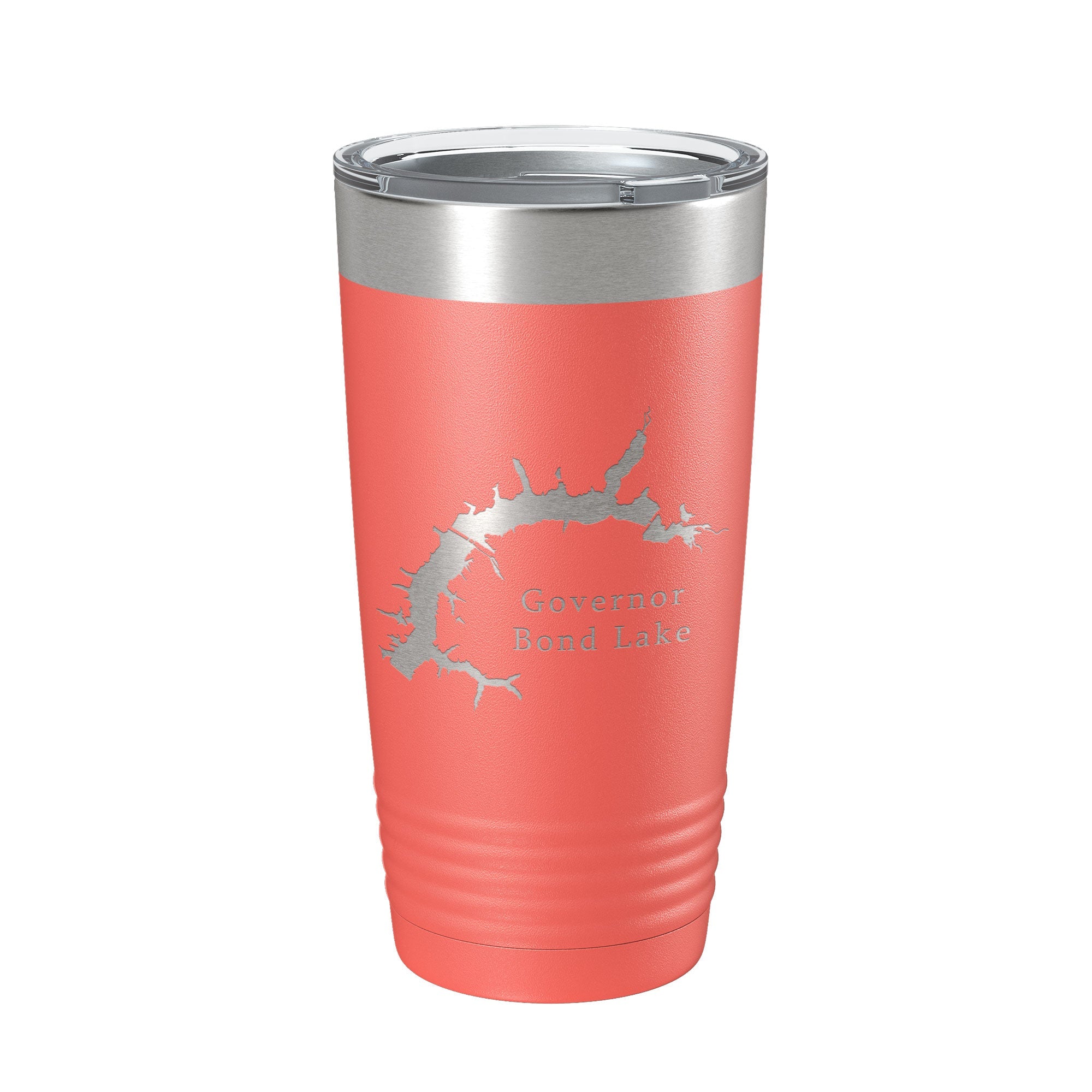 Governor Bond Lake Map Tumbler Travel Mug Insulated Laser Engraved Coffee Cup Illinois 20 oz-20