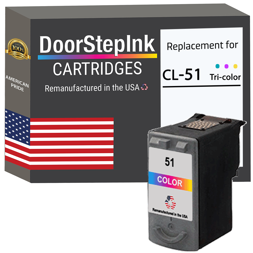 DoorStepInk Brand for Canon CL-51 Color Remanufactured in the USA Ink Cartridge-0