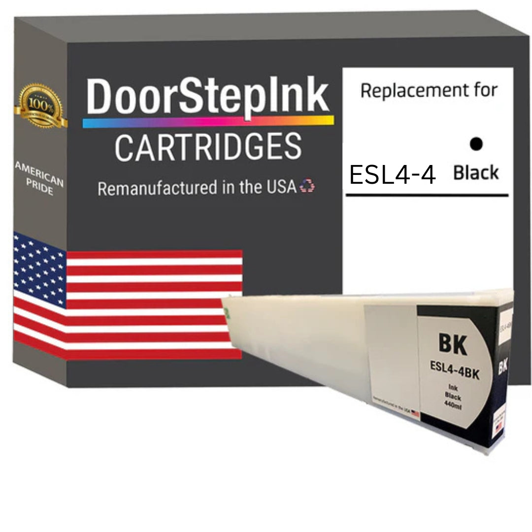 DoorStepInk Brand for Roland ESL4-4BK 440mL Black Remanufactured in the USA Ink Cartridge-0