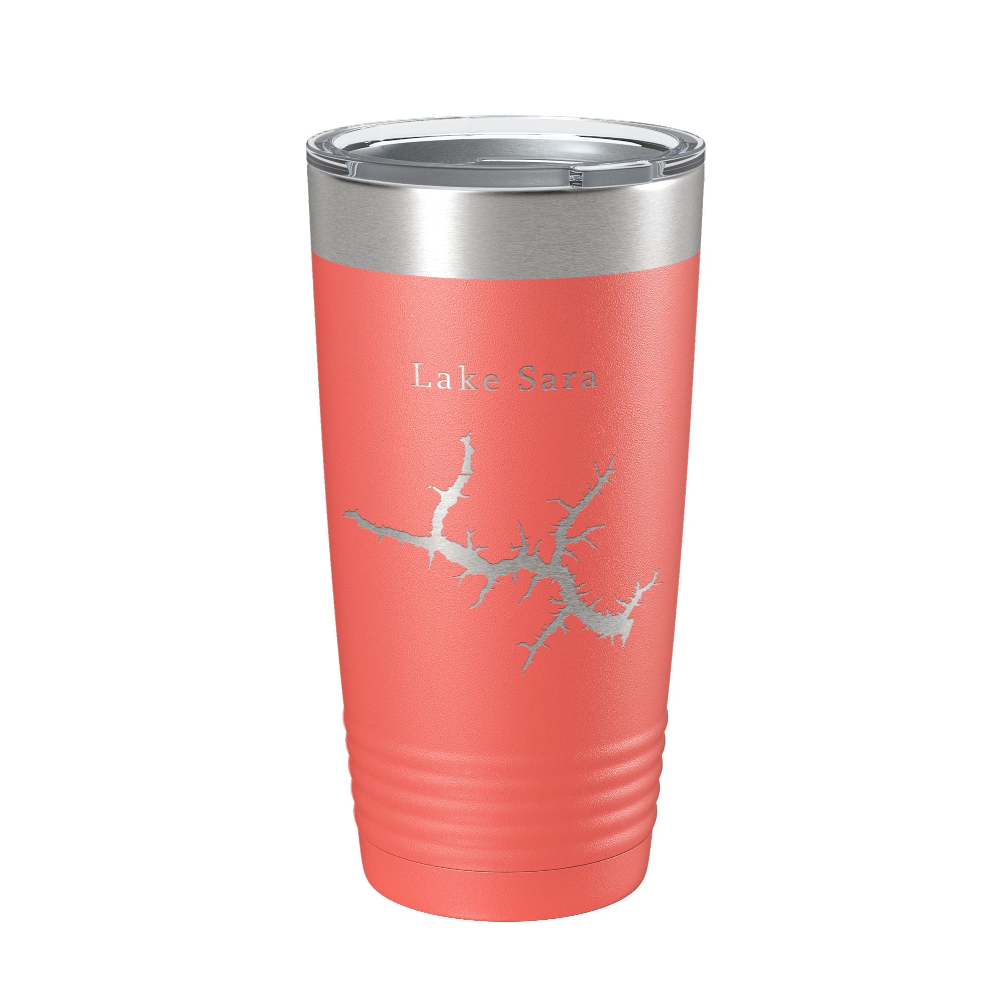 Lake Sara Map Tumbler Travel Mug Insulated Laser Engraved Coffee Cup Illinois 20 oz-20