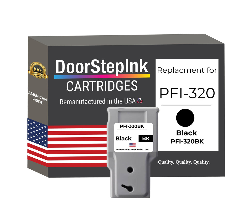 DoorStepInk Brand for Canon PFI-320BK Black Remanufactured in the USA Ink Cartridge, 2890C001-0