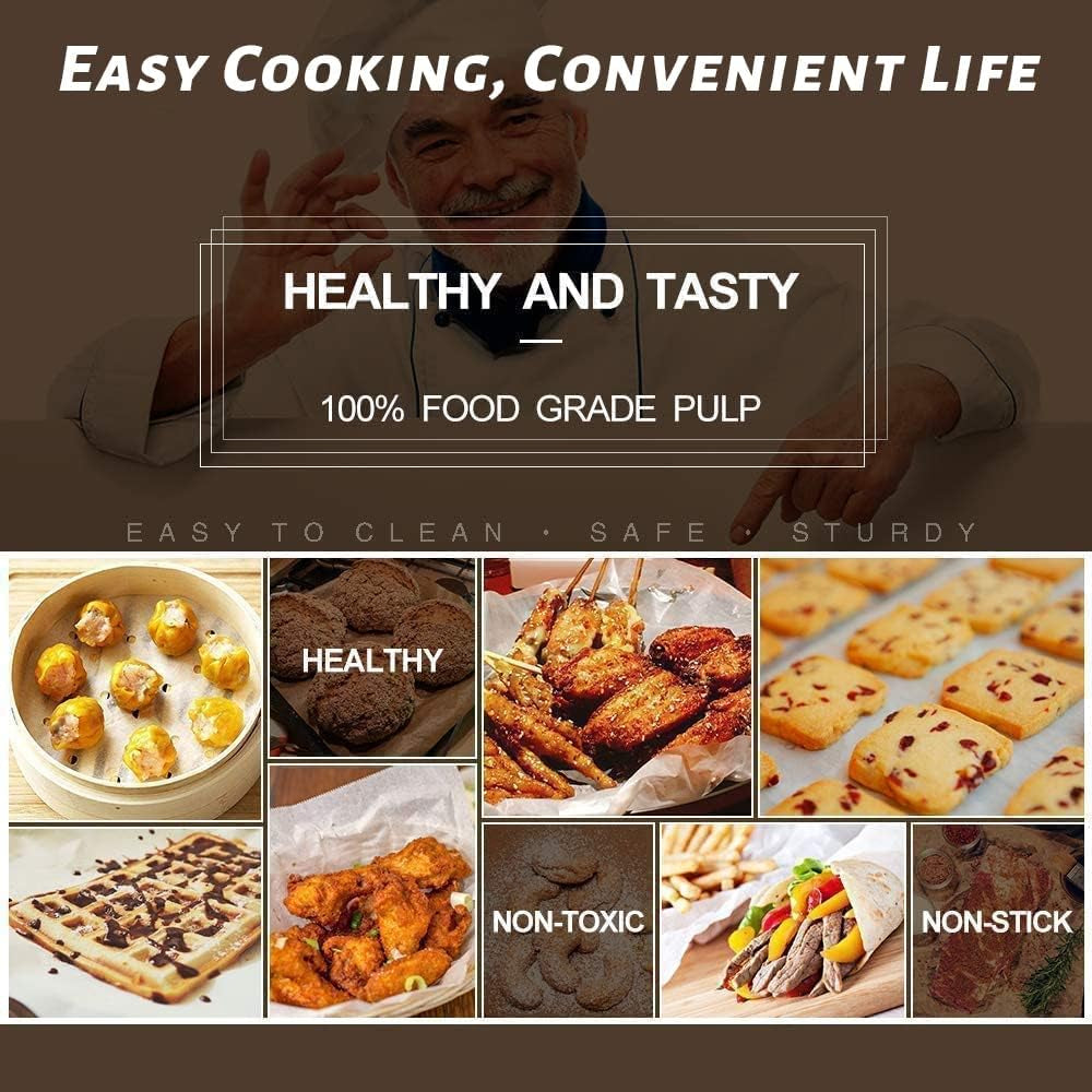 100-Pack 7 Inch Air Fryer Liners - Perforated Parchment Paper for Philips, Cosyina, Secura, Nuwave Brio, Chefman, Gowise USA, COSORI & More (Compatible with 3.4-3.7Qt Air Fryers)