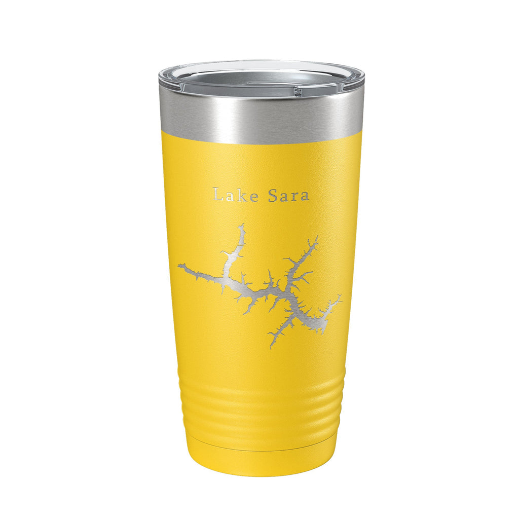 Lake Sara Map Tumbler Travel Mug Insulated Laser Engraved Coffee Cup Illinois 20 oz-4