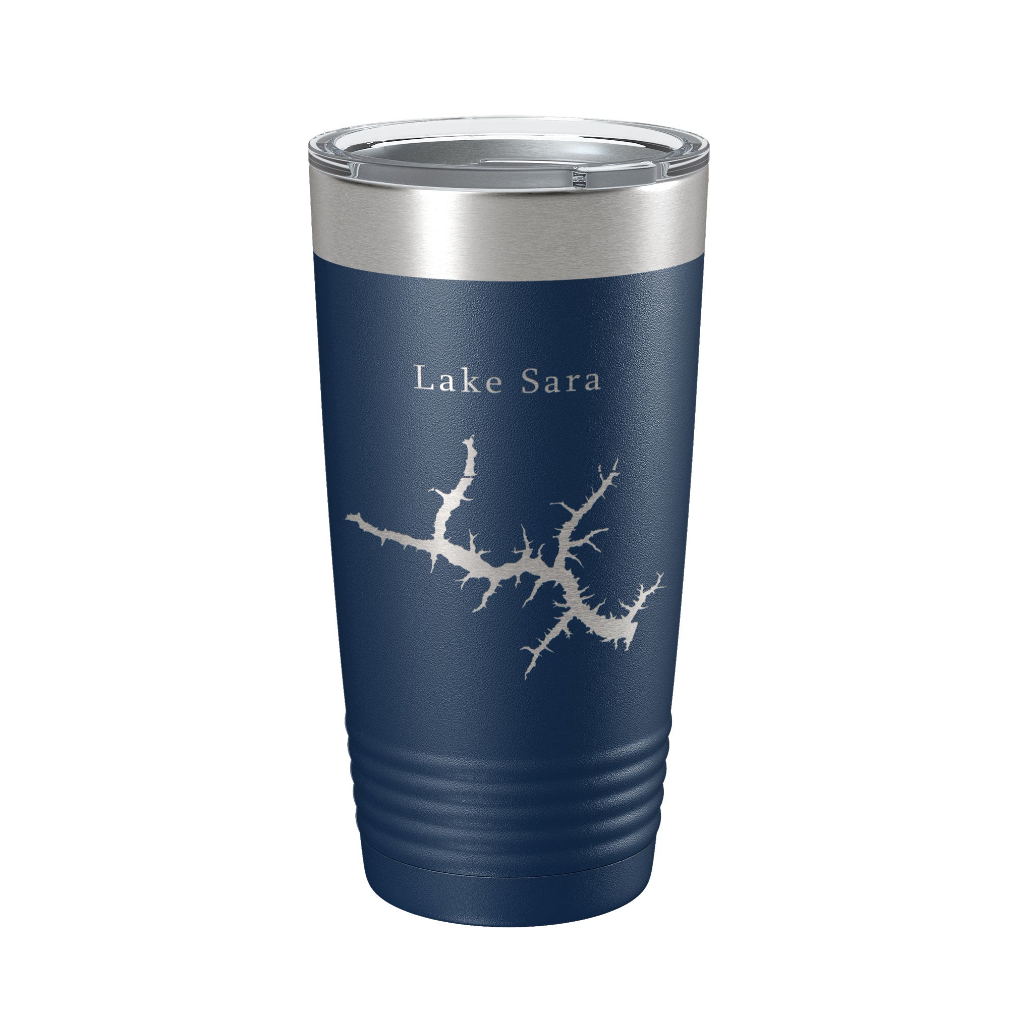 Lake Sara Map Tumbler Travel Mug Insulated Laser Engraved Coffee Cup Illinois 20 oz-2