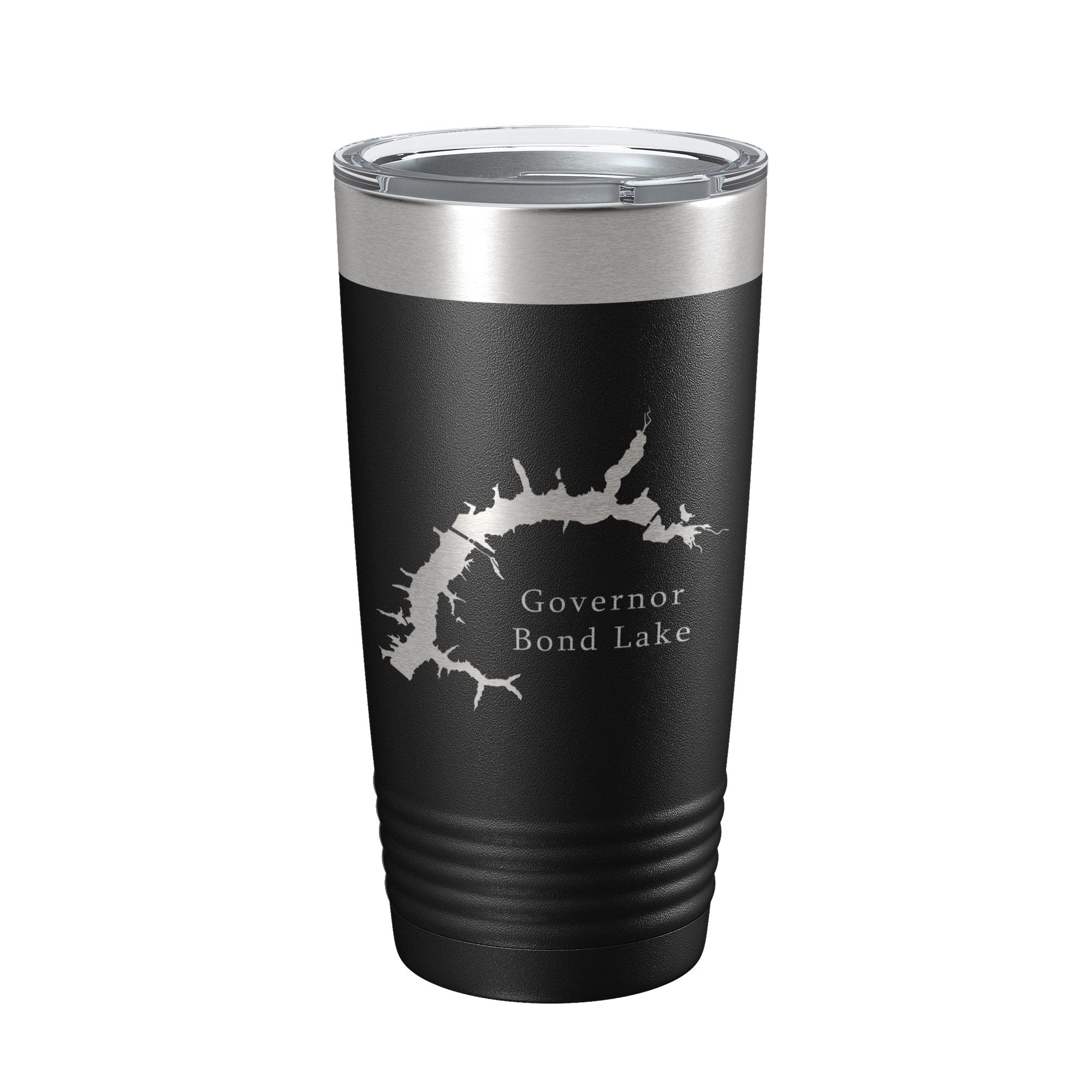 Governor Bond Lake Map Tumbler Travel Mug Insulated Laser Engraved Coffee Cup Illinois 20 oz-0