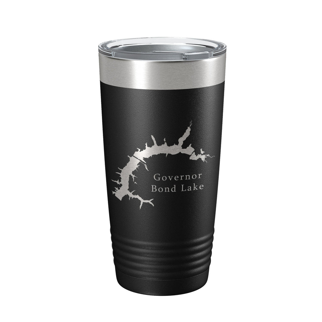 Governor Bond Lake Map Tumbler Travel Mug Insulated Laser Engraved Coffee Cup Illinois 20 oz-5