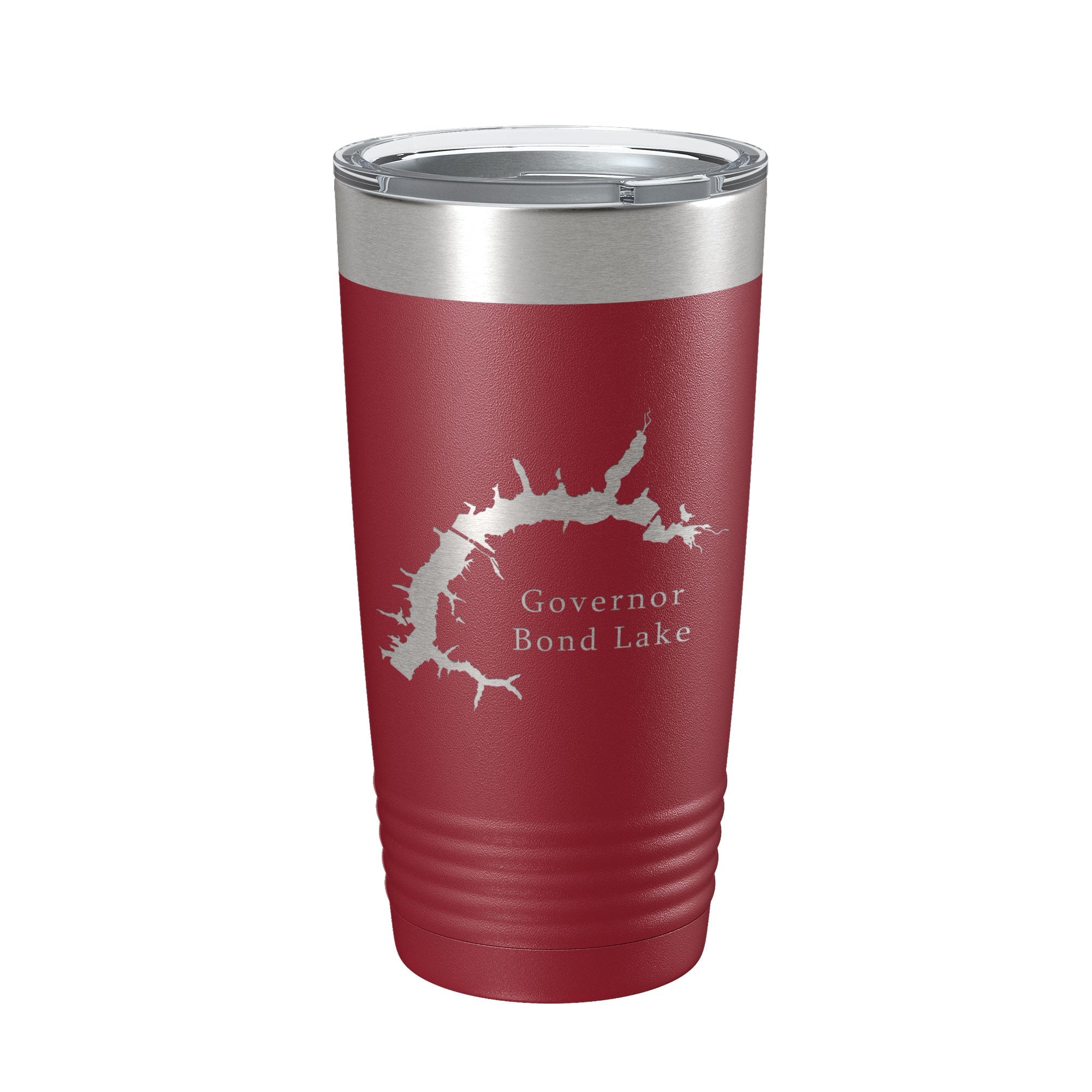 Governor Bond Lake Map Tumbler Travel Mug Insulated Laser Engraved Coffee Cup Illinois 20 oz-18