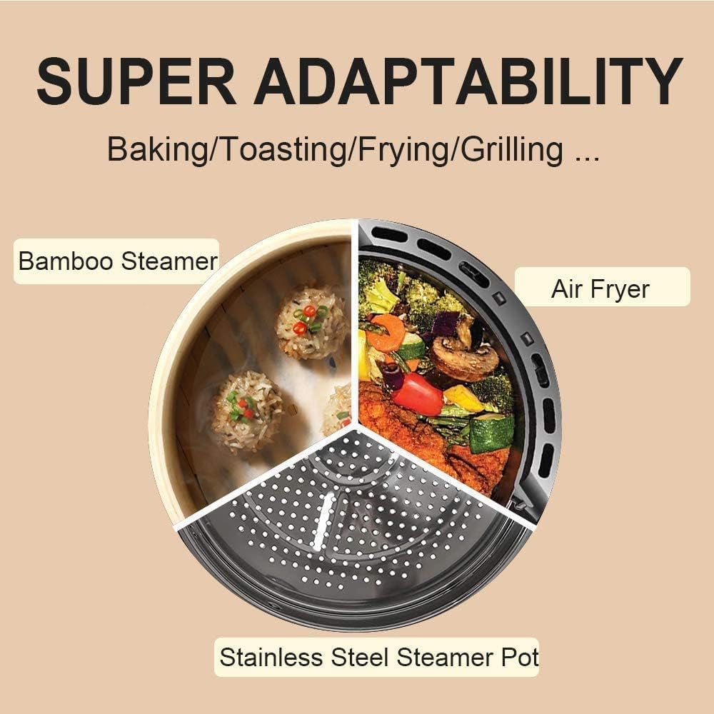 100-Pack 7 Inch Air Fryer Liners - Perforated Parchment Paper for Philips, Cosyina, Secura, Nuwave Brio, Chefman, Gowise USA, COSORI & More (Compatible with 3.4-3.7Qt Air Fryers)