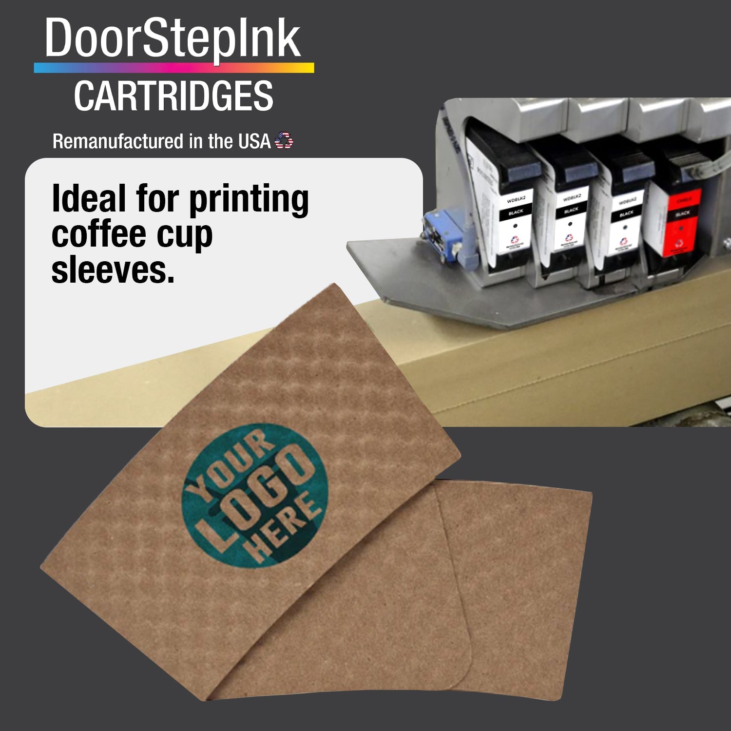 DoorStepInk TIJ Pigment Blue Ink Cartridge Made in the USA-1