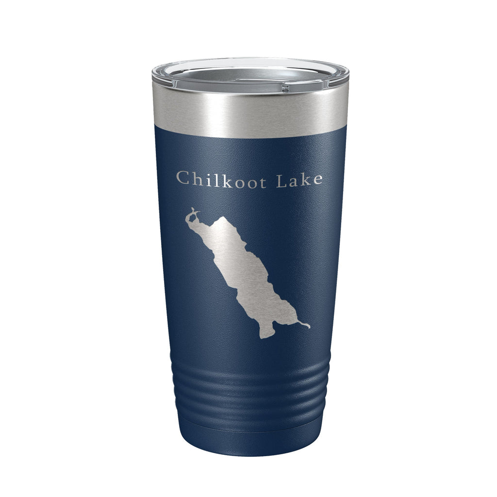 Chilkoot Lake Map Tumbler Travel Mug Insulated Laser Engraved Coffee Cup Alaska 20 oz-2