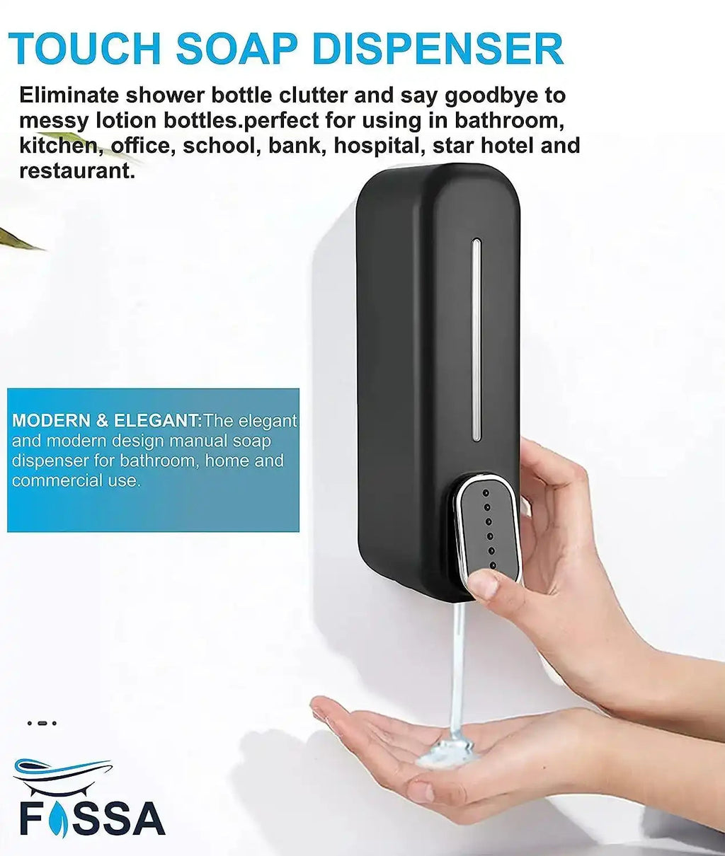350 ml Wall Mounted Black manual Soap Dispenser-2